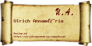 Ulrich Annamária névjegykártya