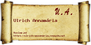 Ulrich Annamária névjegykártya